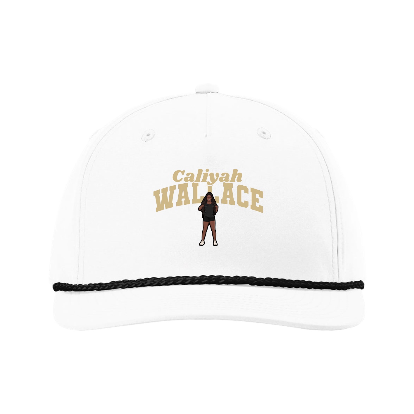 Five-Panel Classic Rope Cap — Signature Arch in White