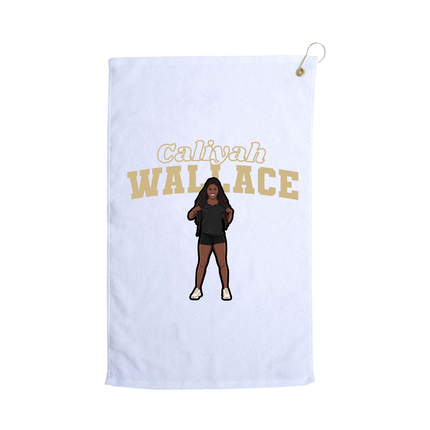 Golf Towel — Name Arch in White