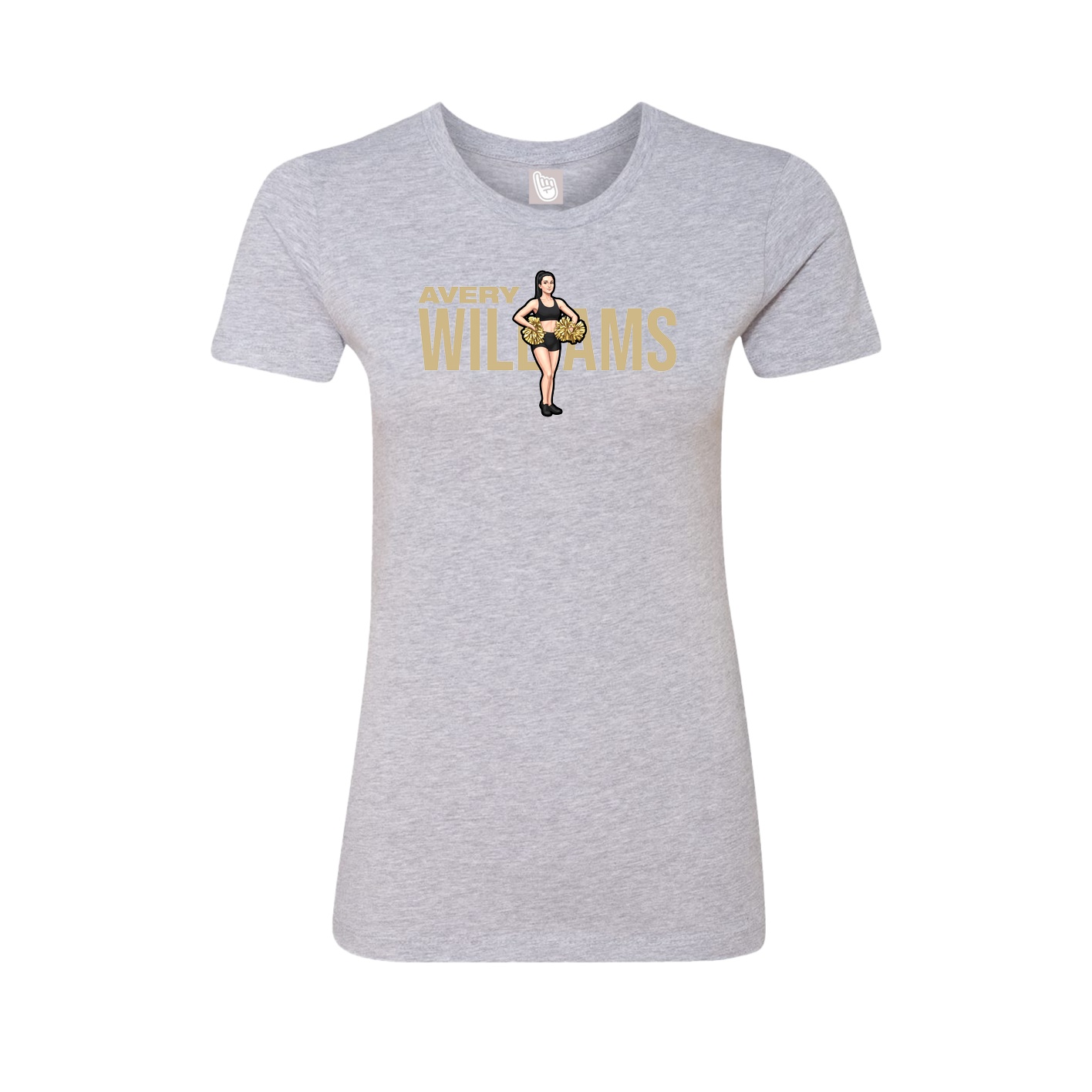 Fitted Women's Tee — Player Name in Grey