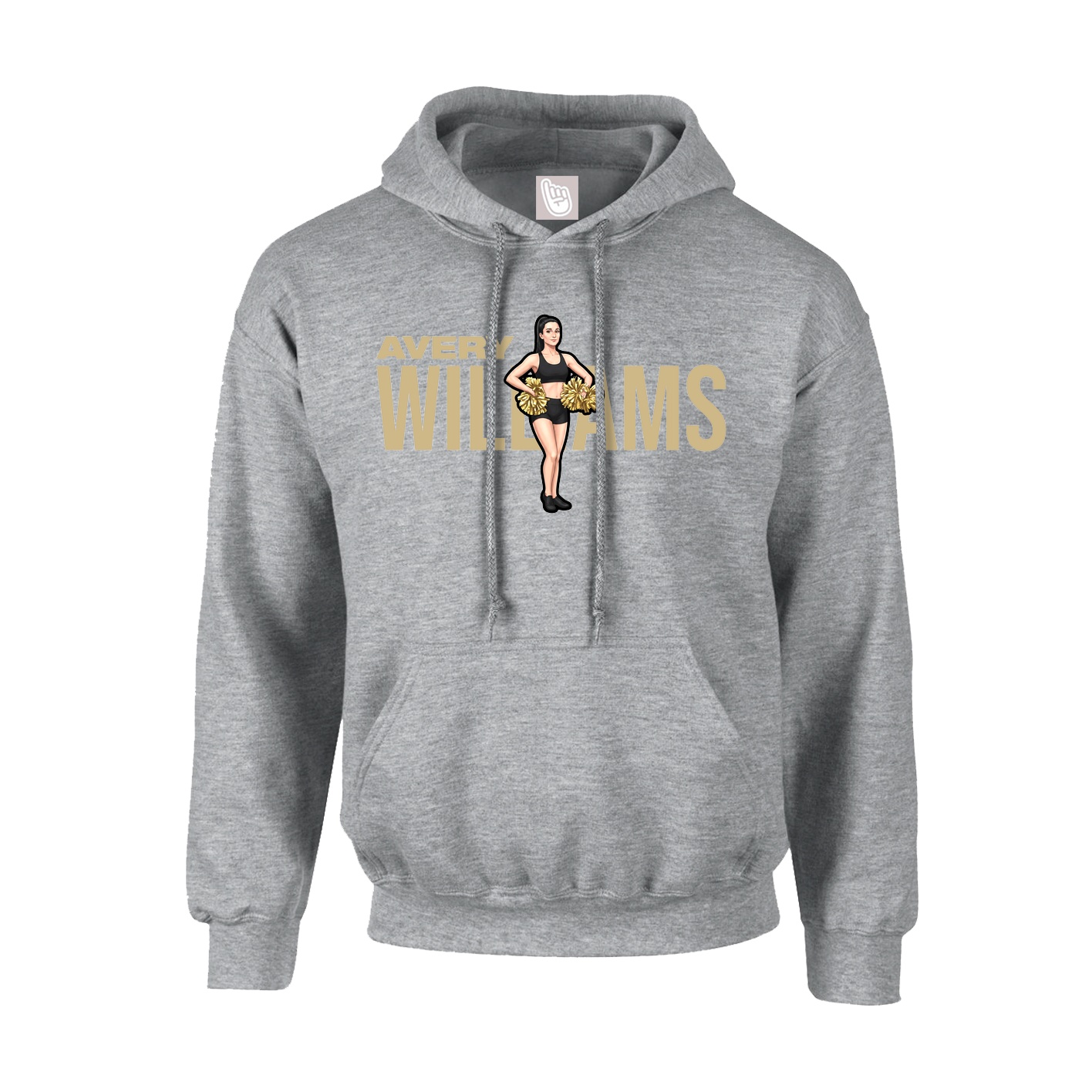 Youth Hoodie — Player Name in Grey