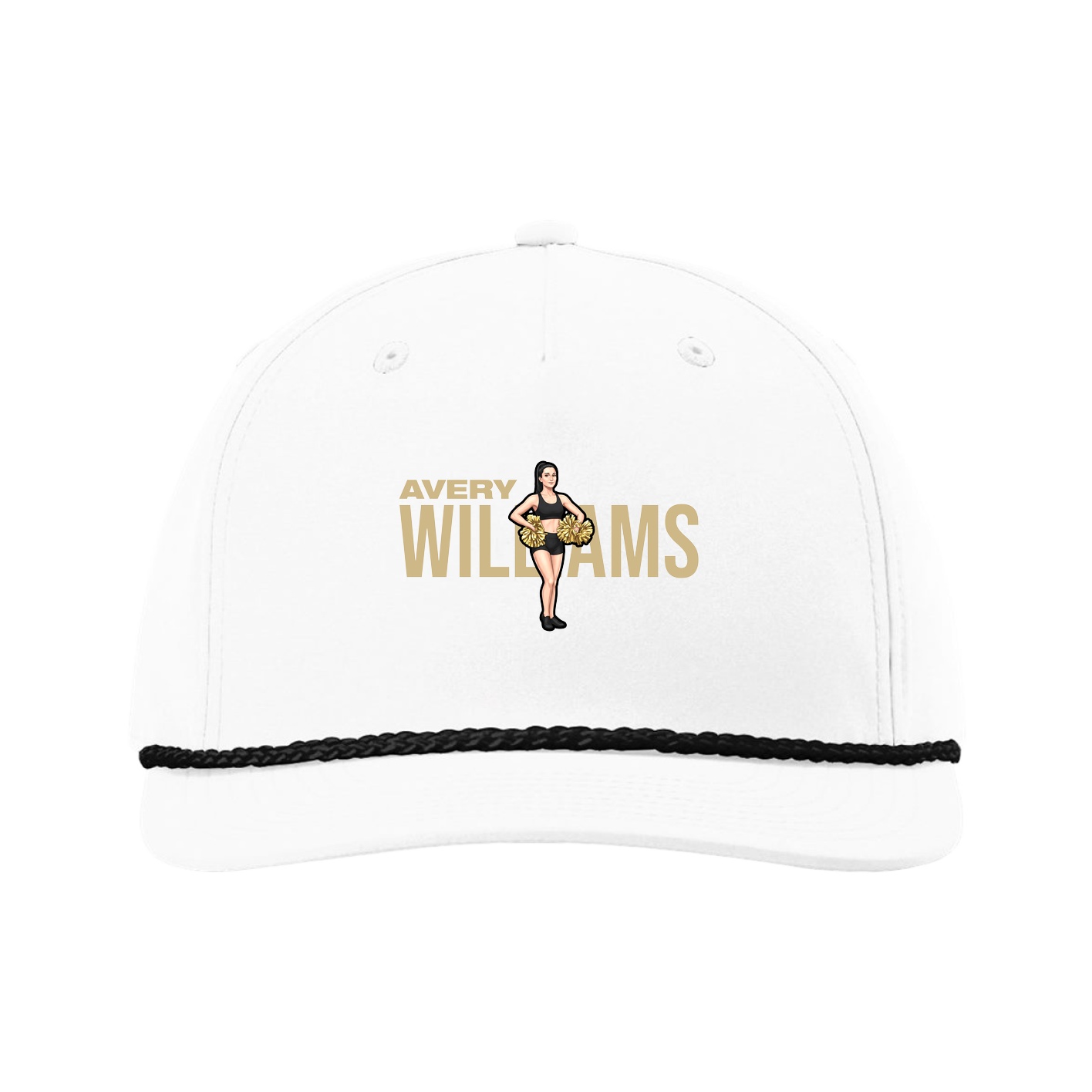 Five-Panel Classic Rope Cap — Player Name in White