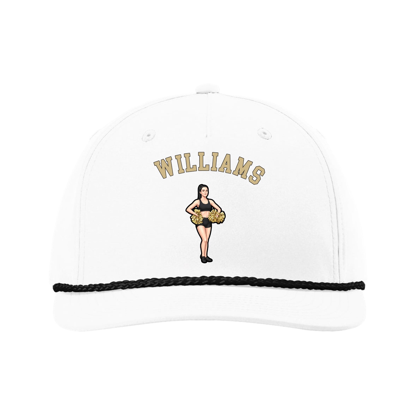 Five-Panel Classic Rope Cap — Shirsey Arch in White