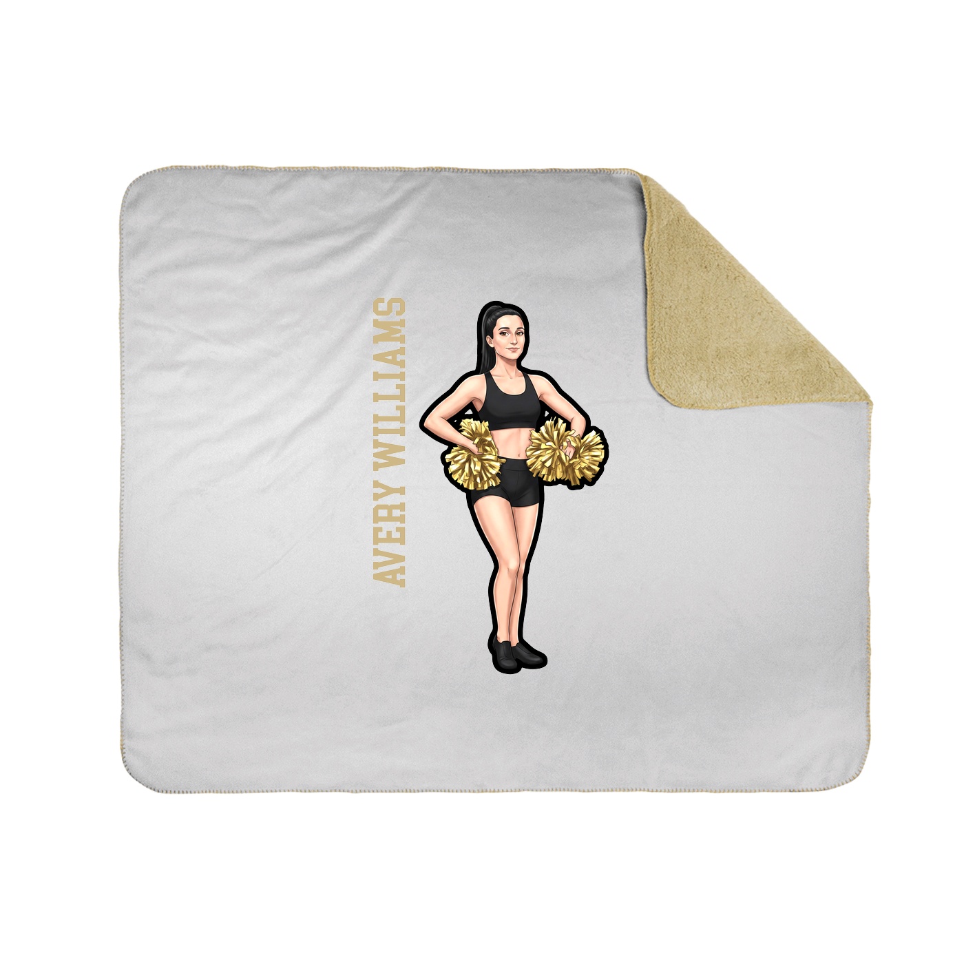 Throw Blanket — Name Vertical in White