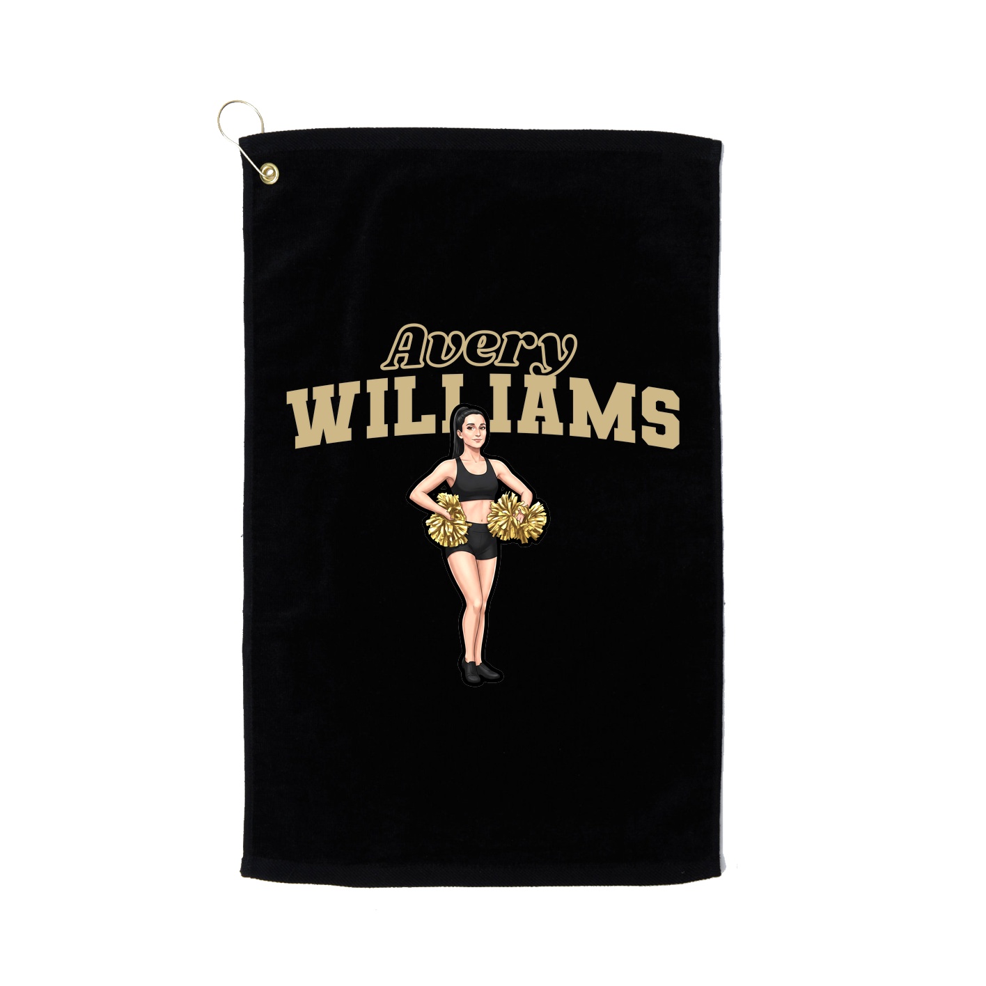 Golf Towel — Name Arch in Black