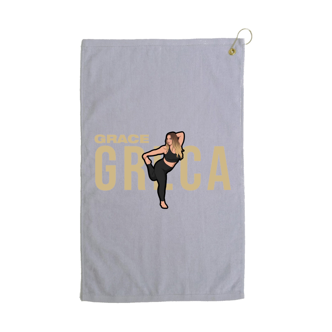 Golf Towel — Player Name in Grey