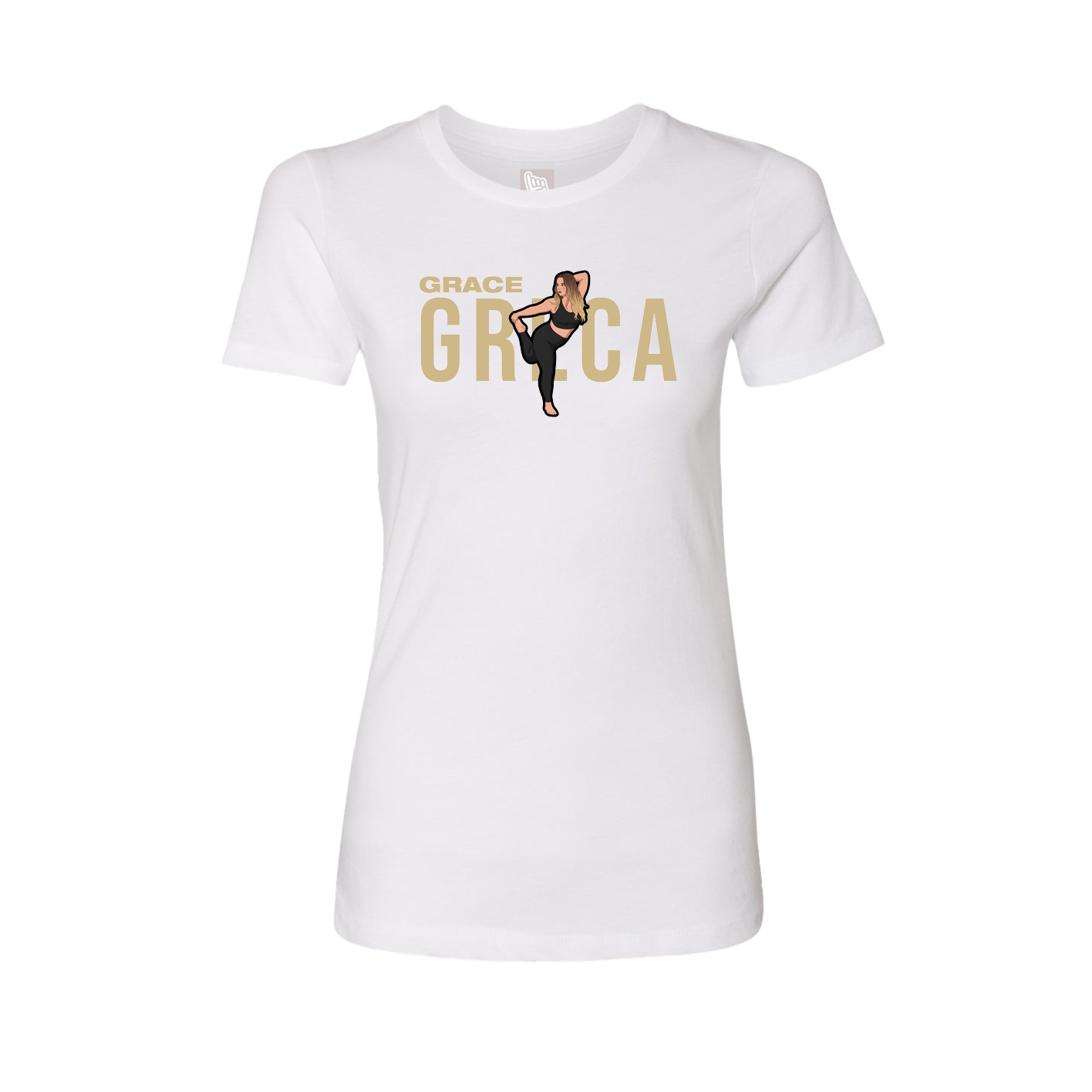 Fitted Women's Tee — Player Name in White