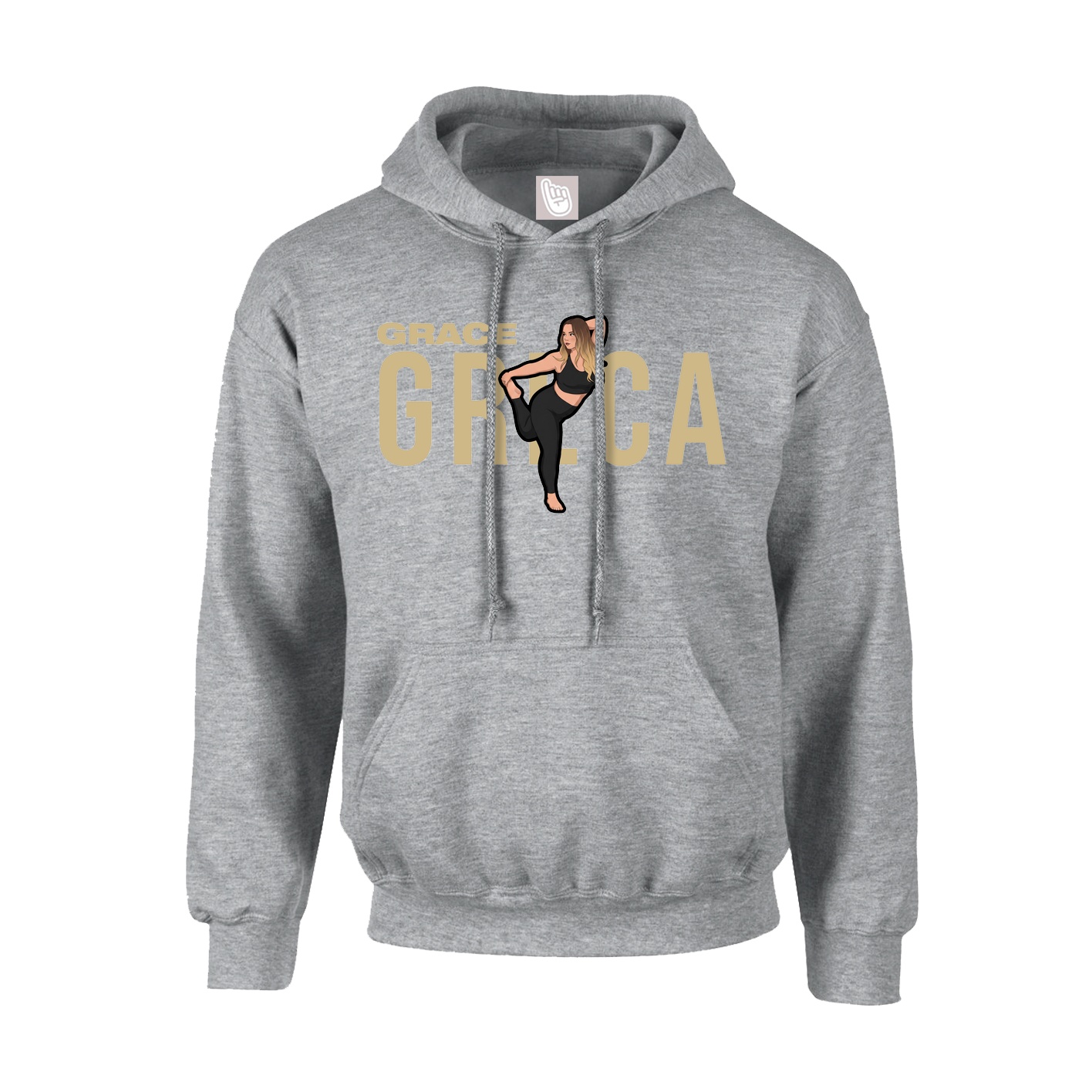 Youth Hoodie — Player Name in Grey