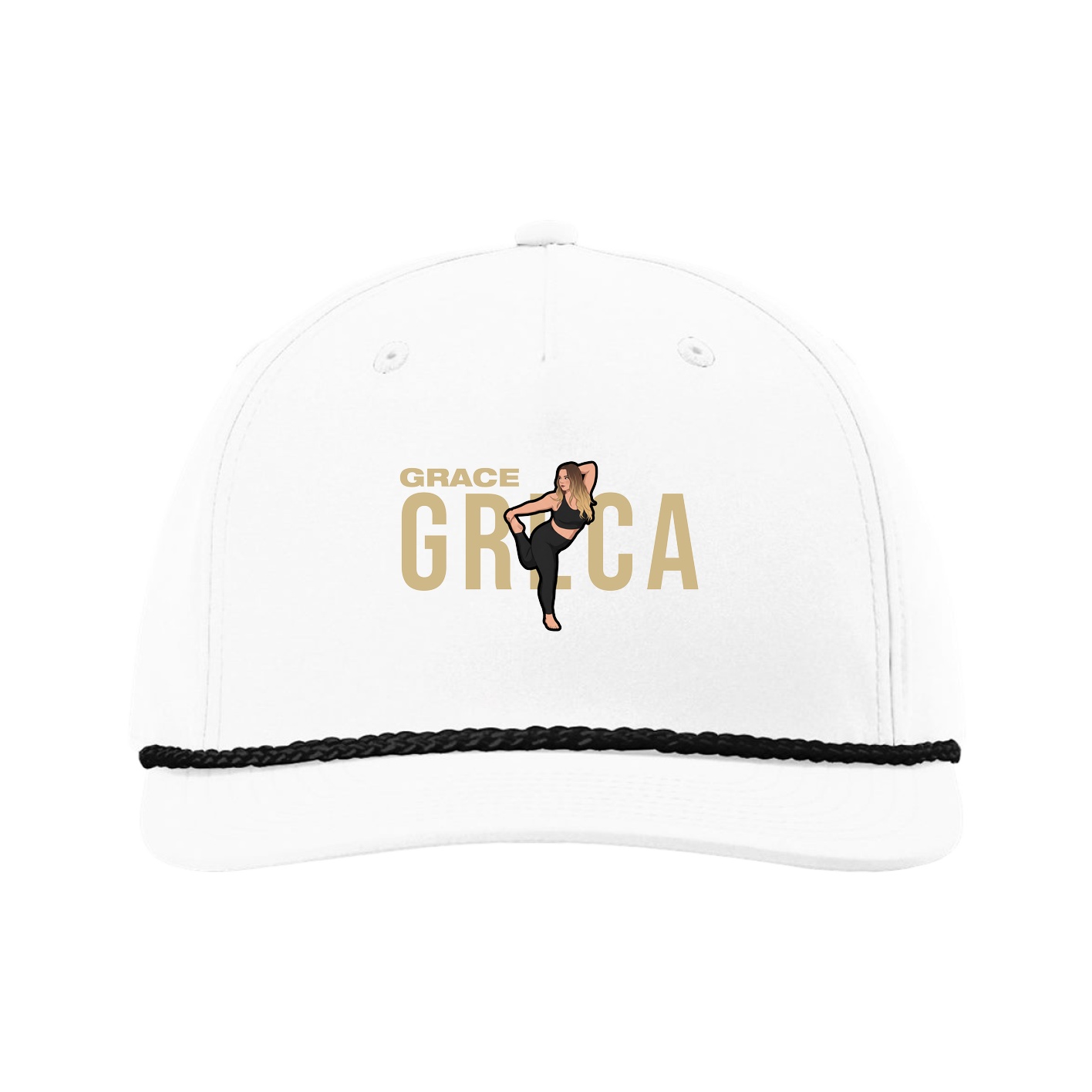 Five-Panel Classic Rope Cap — Player Name in White