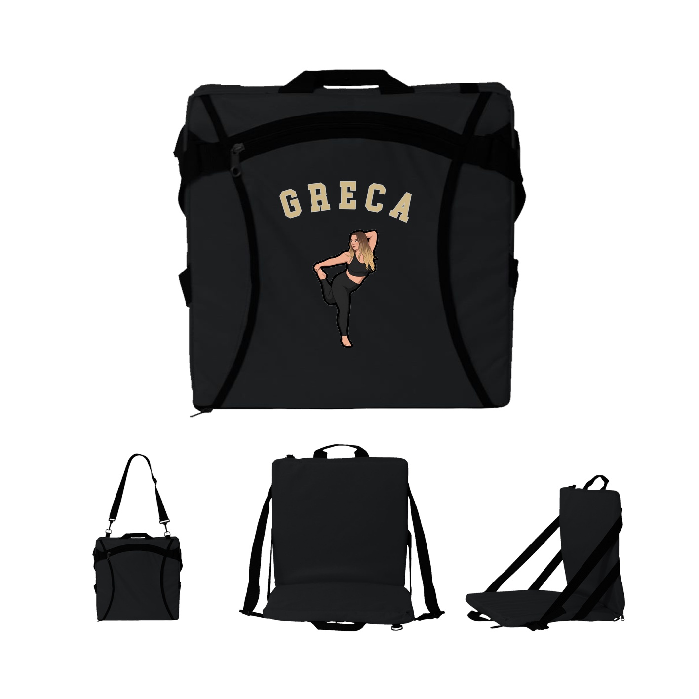 Folding Stadium Seat — Shirsey Arch in Black