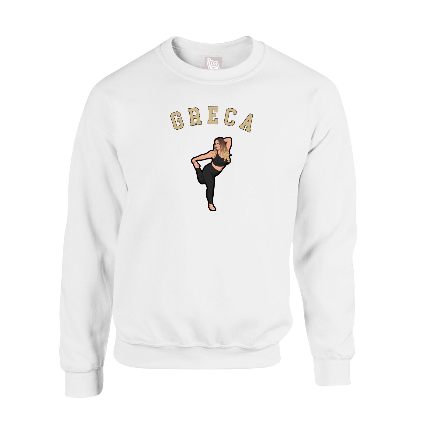 Fleece Crew — Shirsey Arch in White