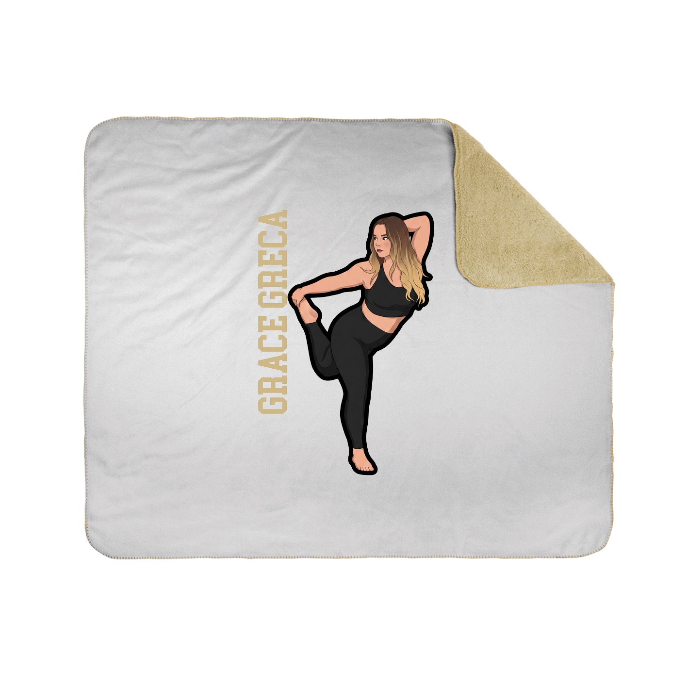 Throw Blanket — Name Vertical in White