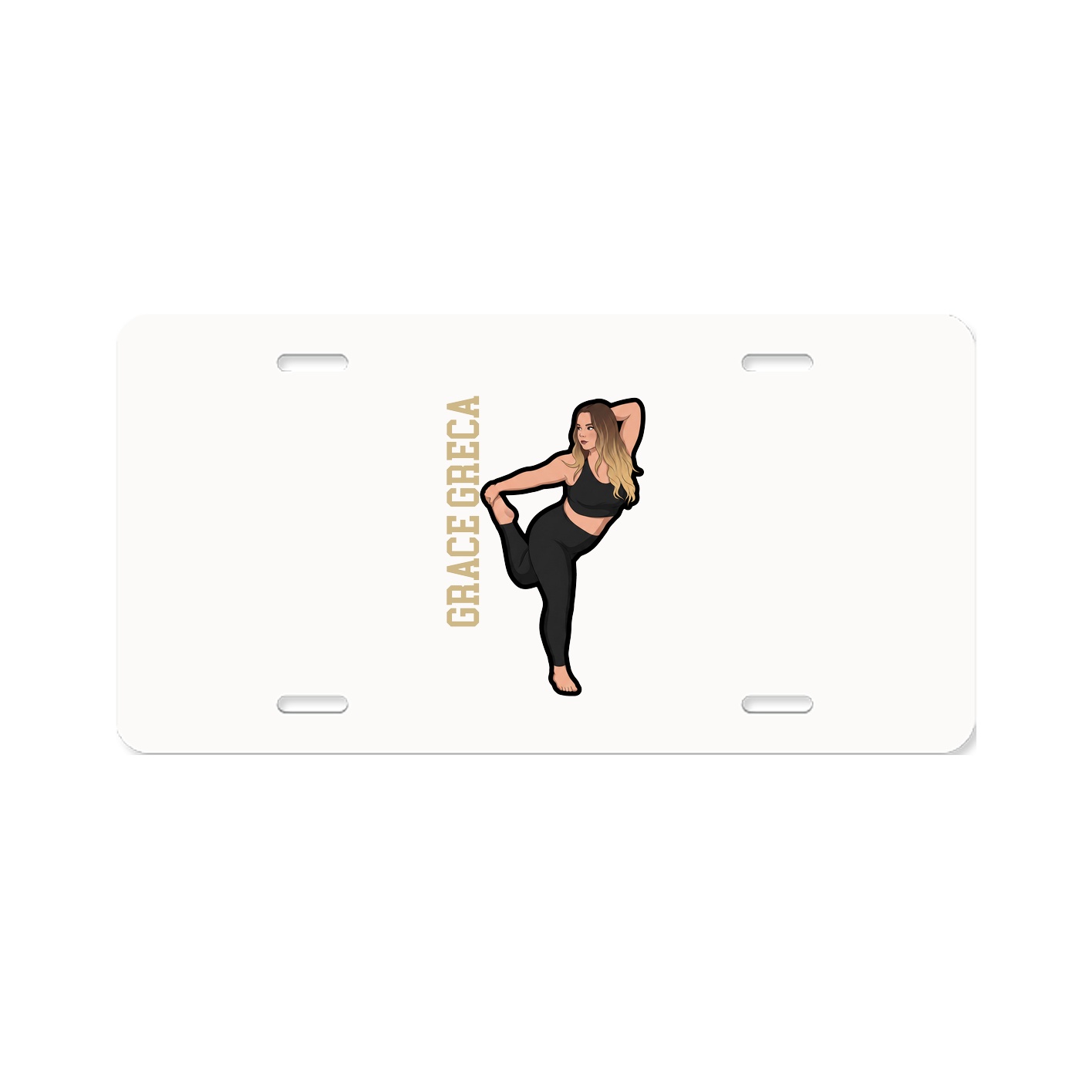 License Plate — Name Vertical in Classic