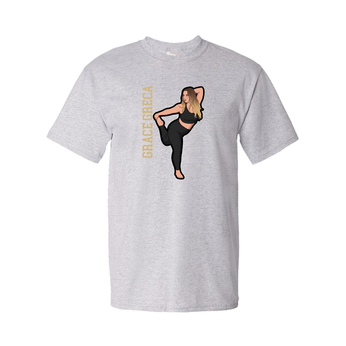 Tee — Name Vertical in Grey