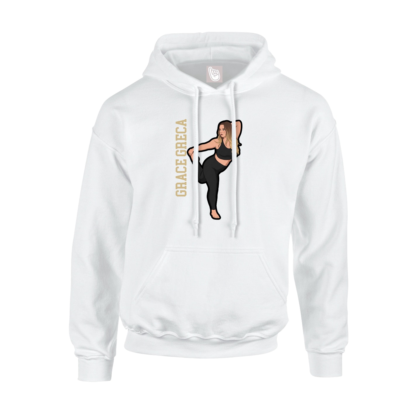 Youth Hoodie — Name Vertical in White