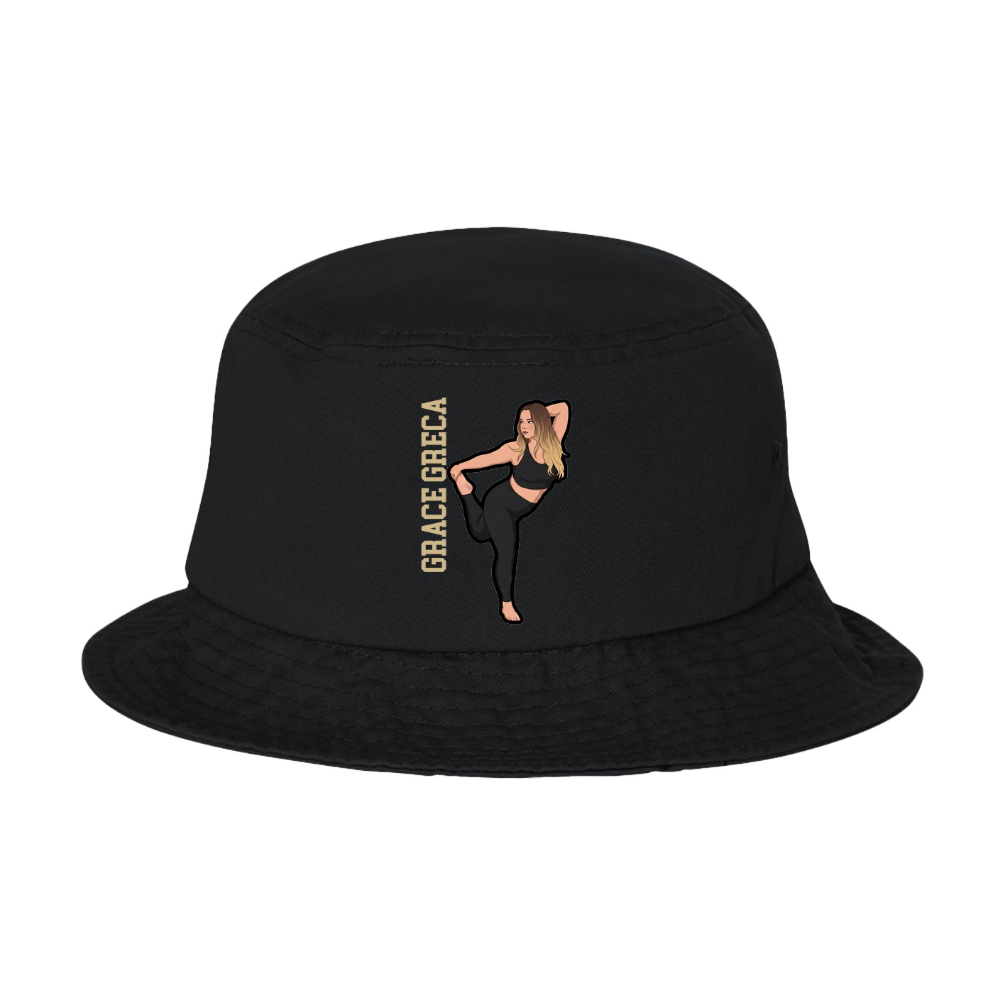Bucket Cap — Name Vertical in Black
