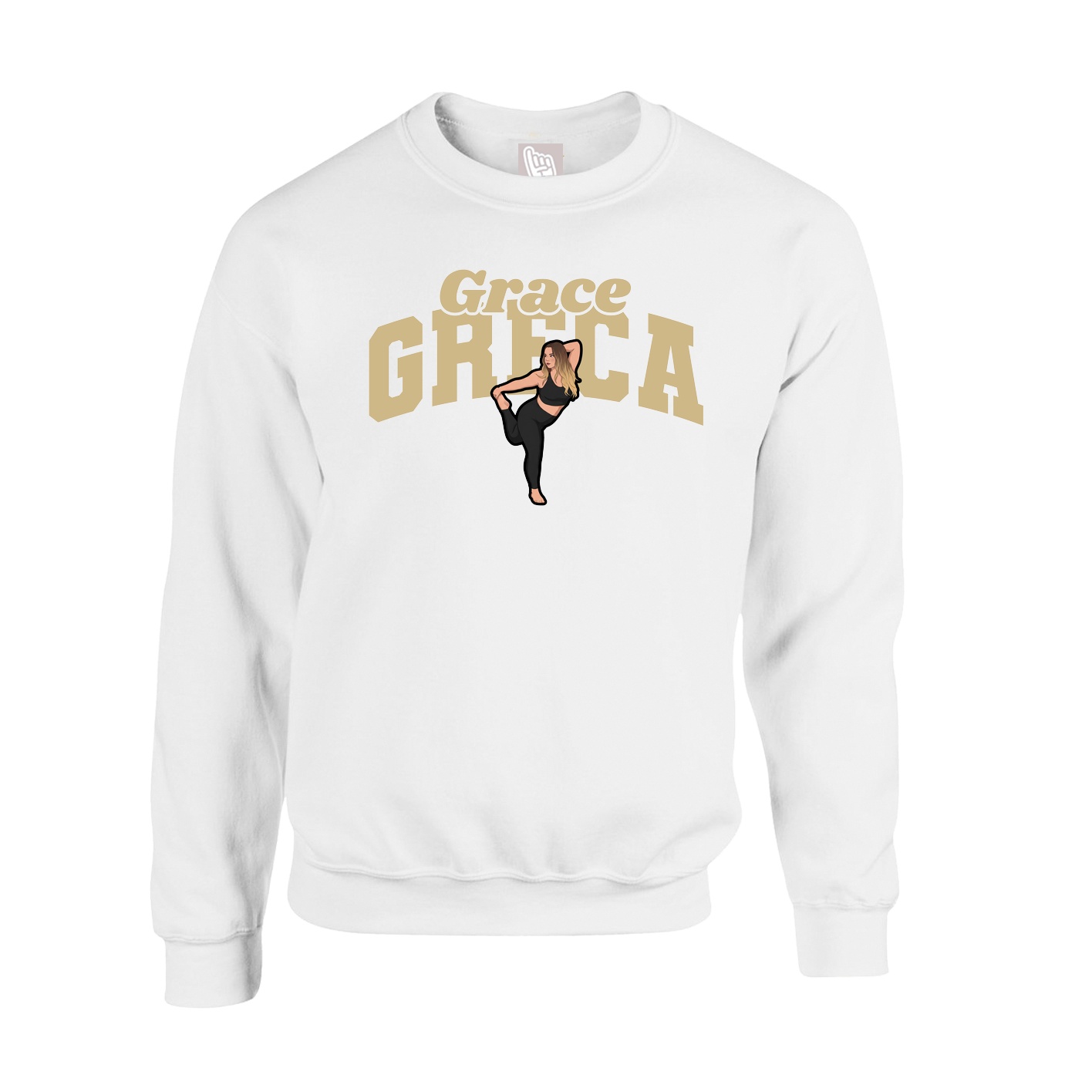 Fleece Crew — Signature Arch in White