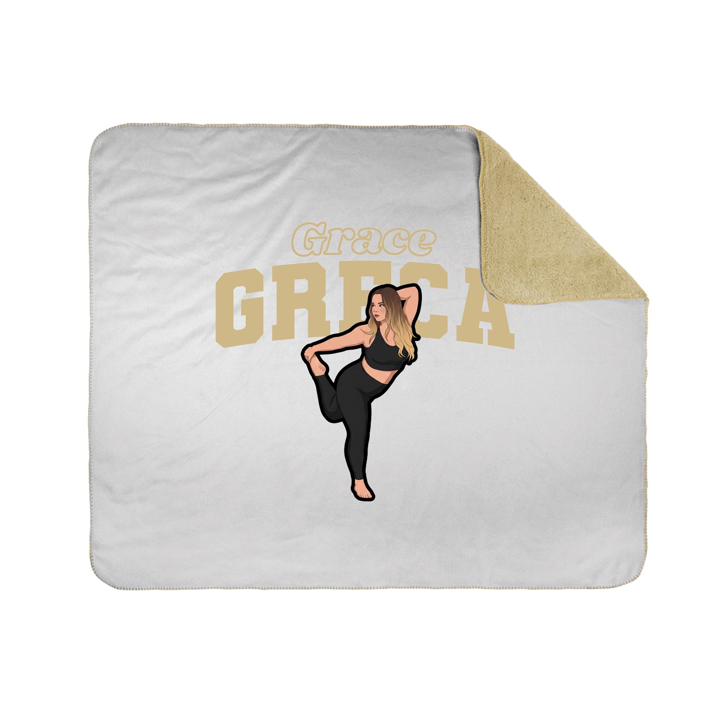 Throw Blanket — Name Arch in White