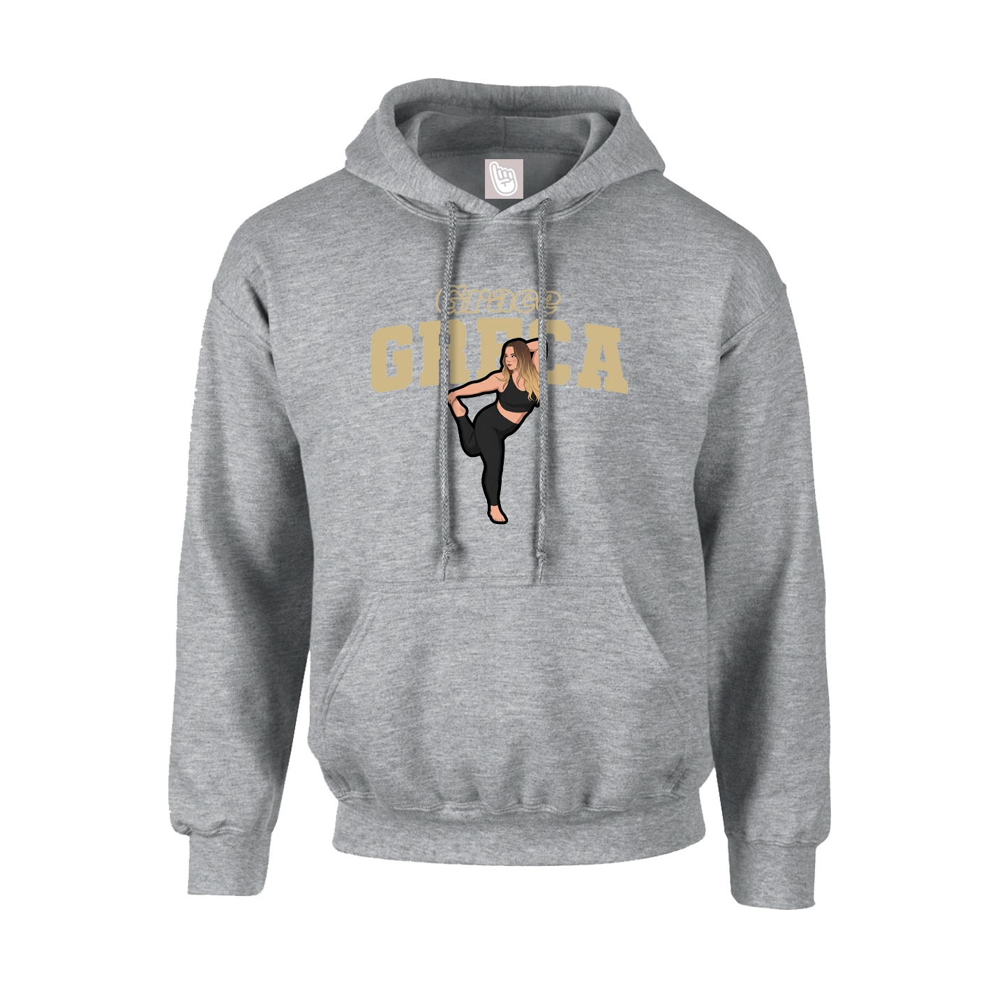 Hoodie — Name Arch in Grey