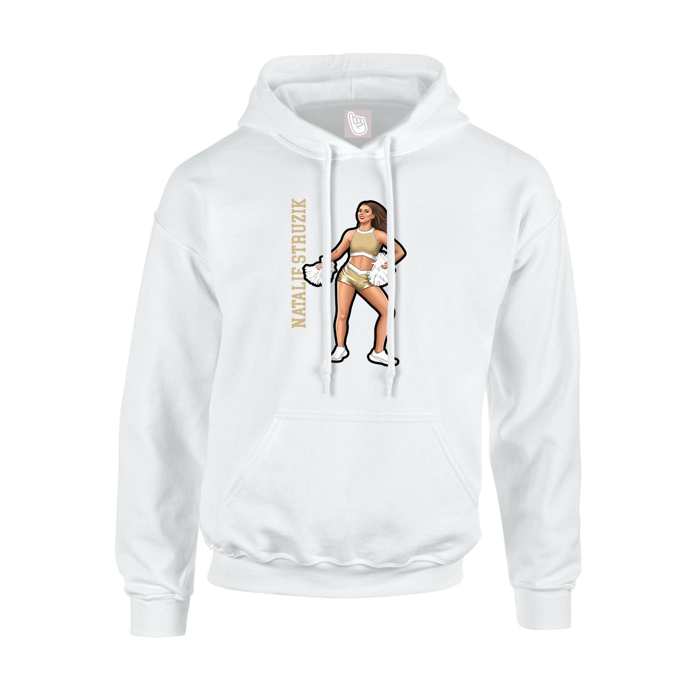 Youth Hoodie — Name Vertical in White