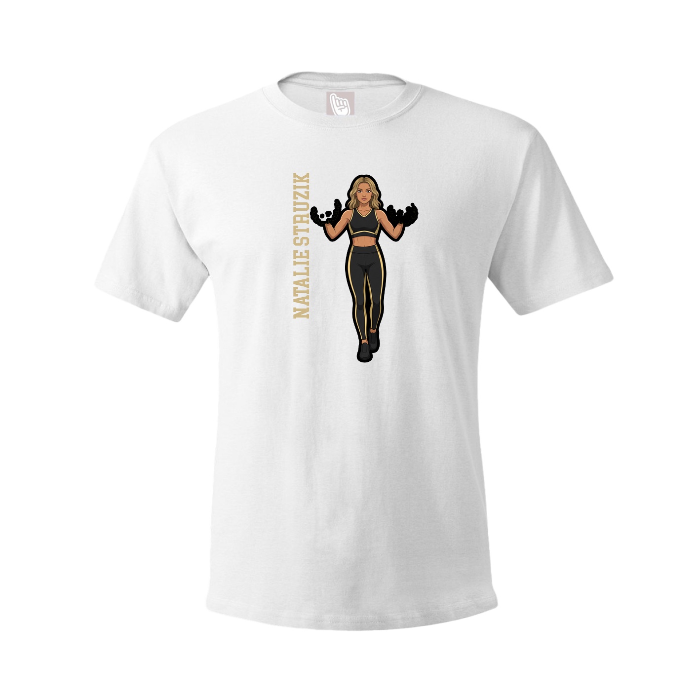 Youth Tee — Name Vertical in White