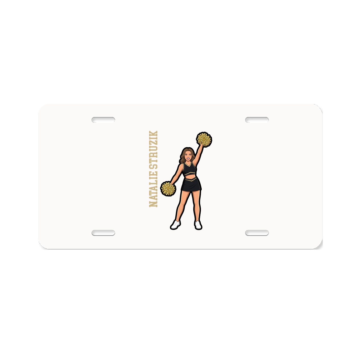 License Plate — Name Vertical in Classic