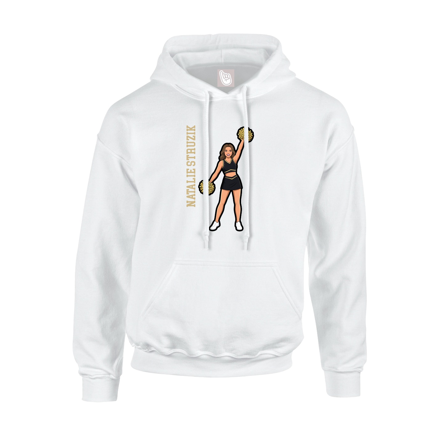 Hoodie — Name Vertical in White