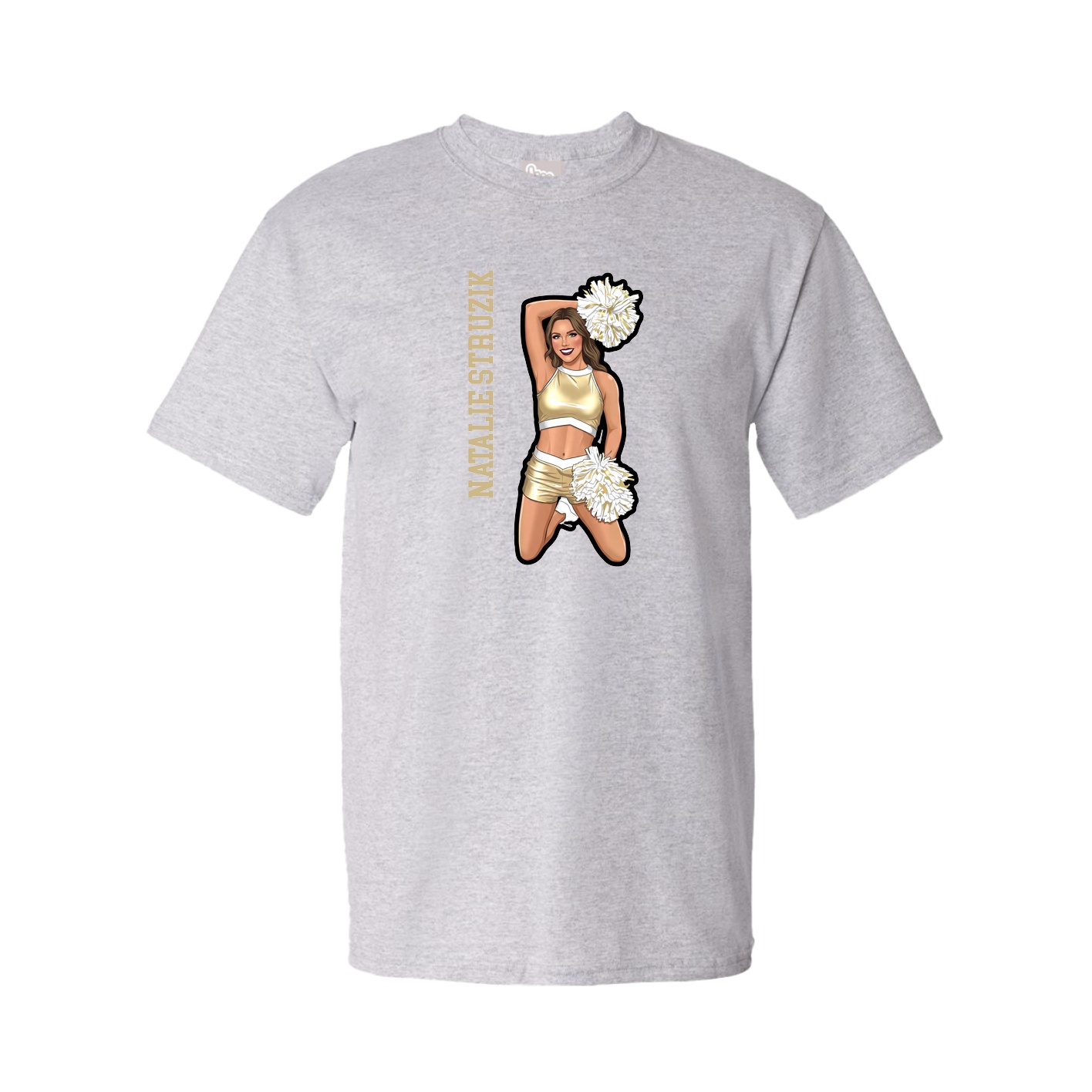 Tee — Name Vertical in Grey