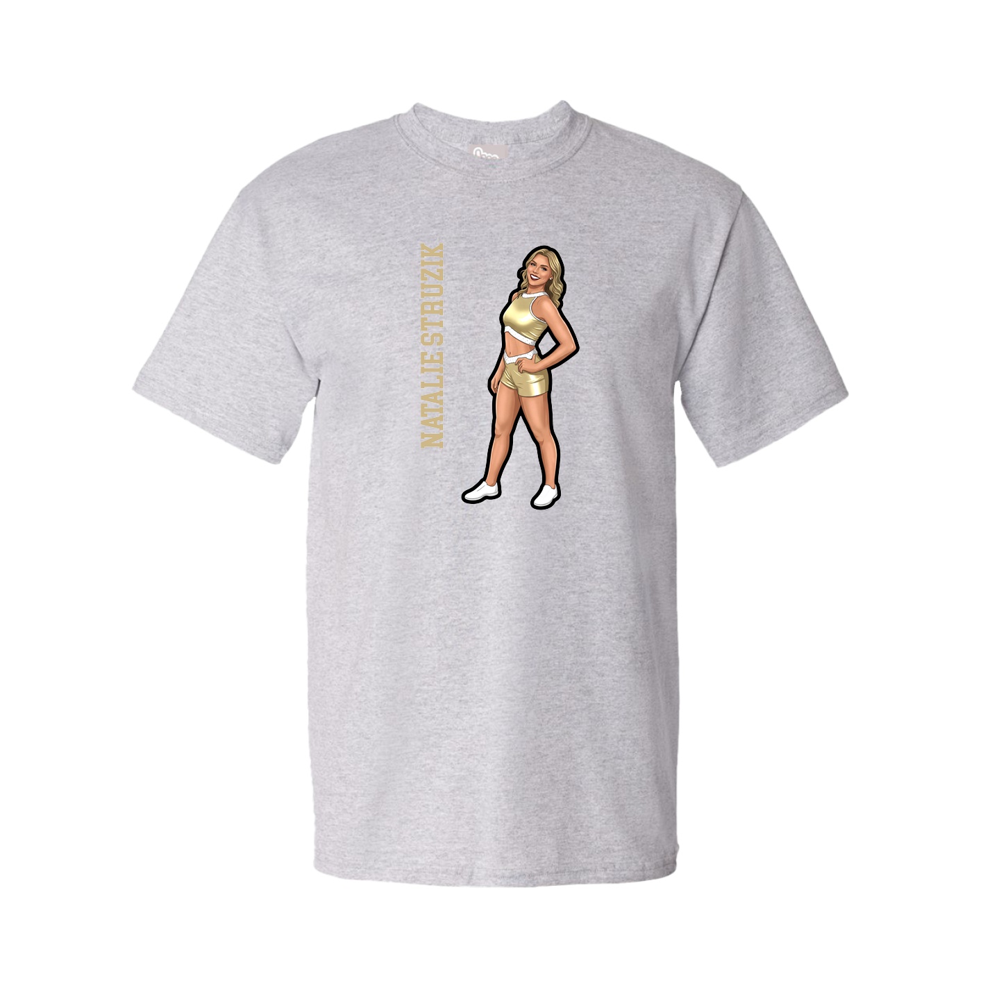 Tee — Name Vertical in Grey