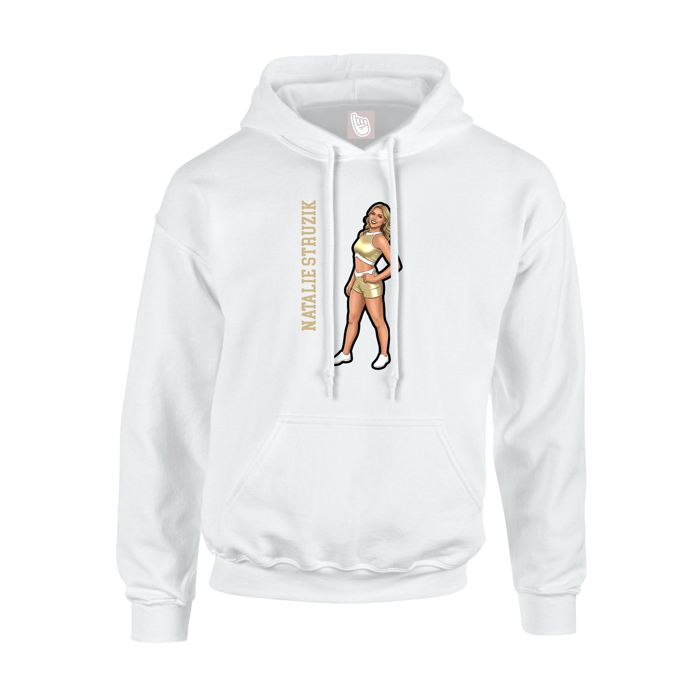 Youth Hoodie — Name Vertical in White