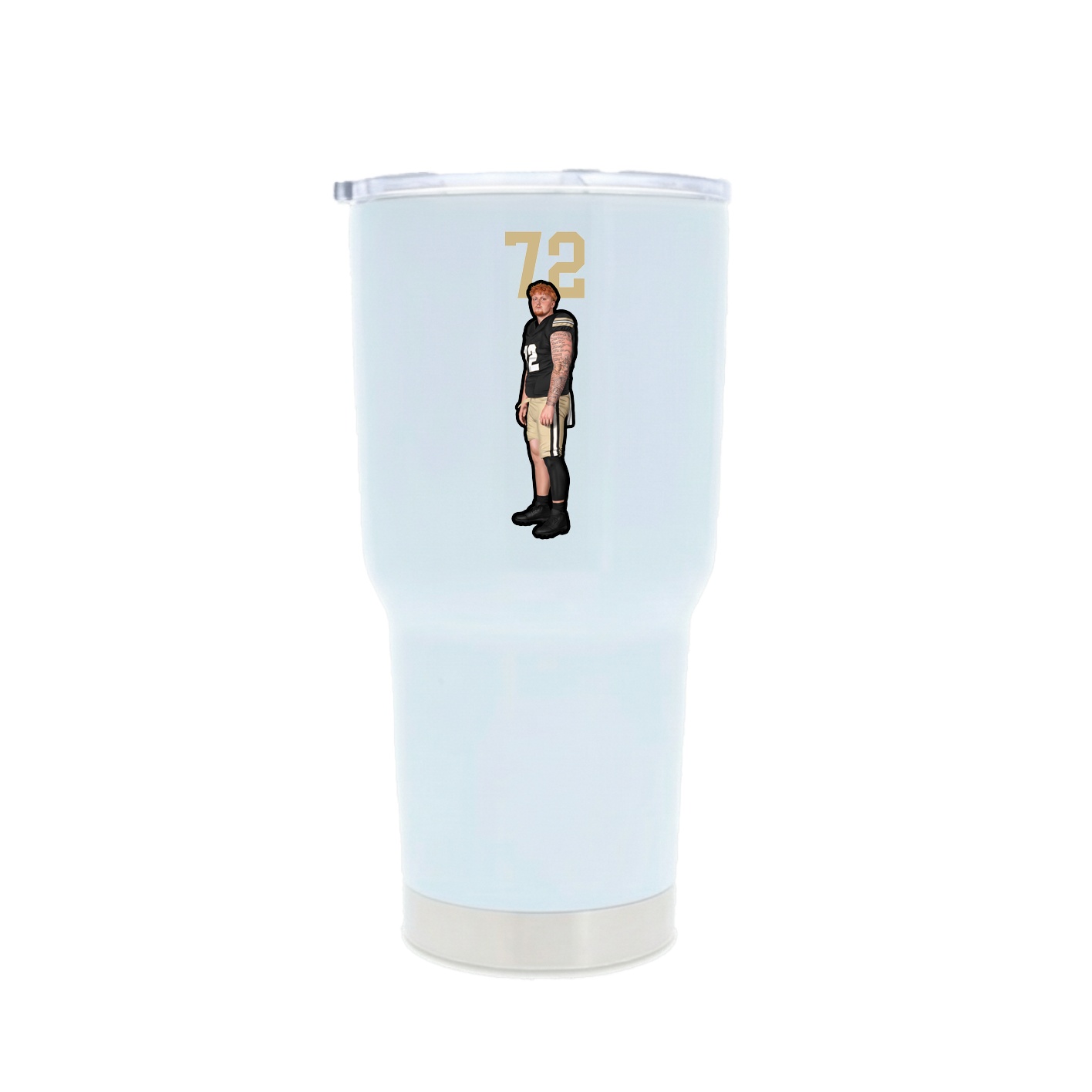 30oz Stainless Steel Tumbler — Number Top in White