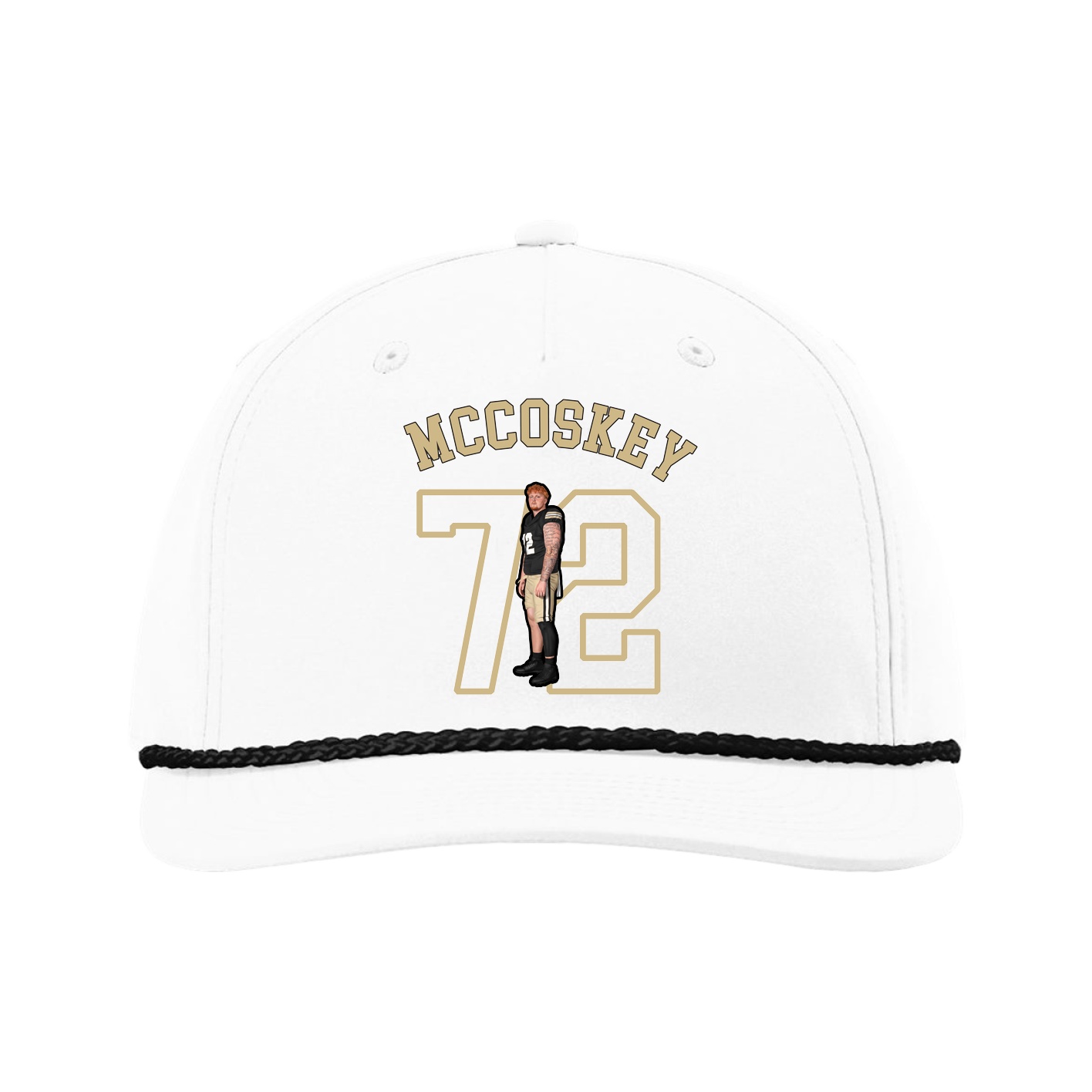 Five-Panel Classic Rope Cap — Shirsey Arch in White