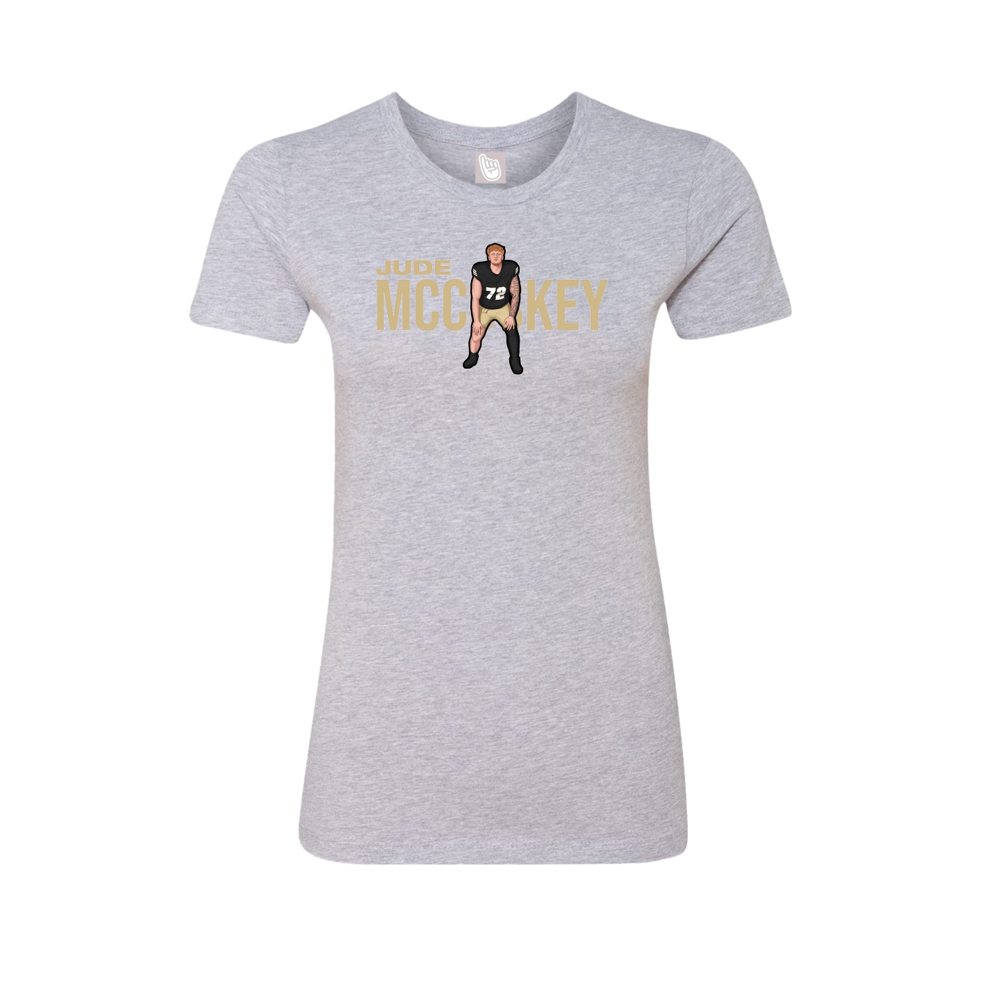 Fitted Women's Tee — Player Name in Grey