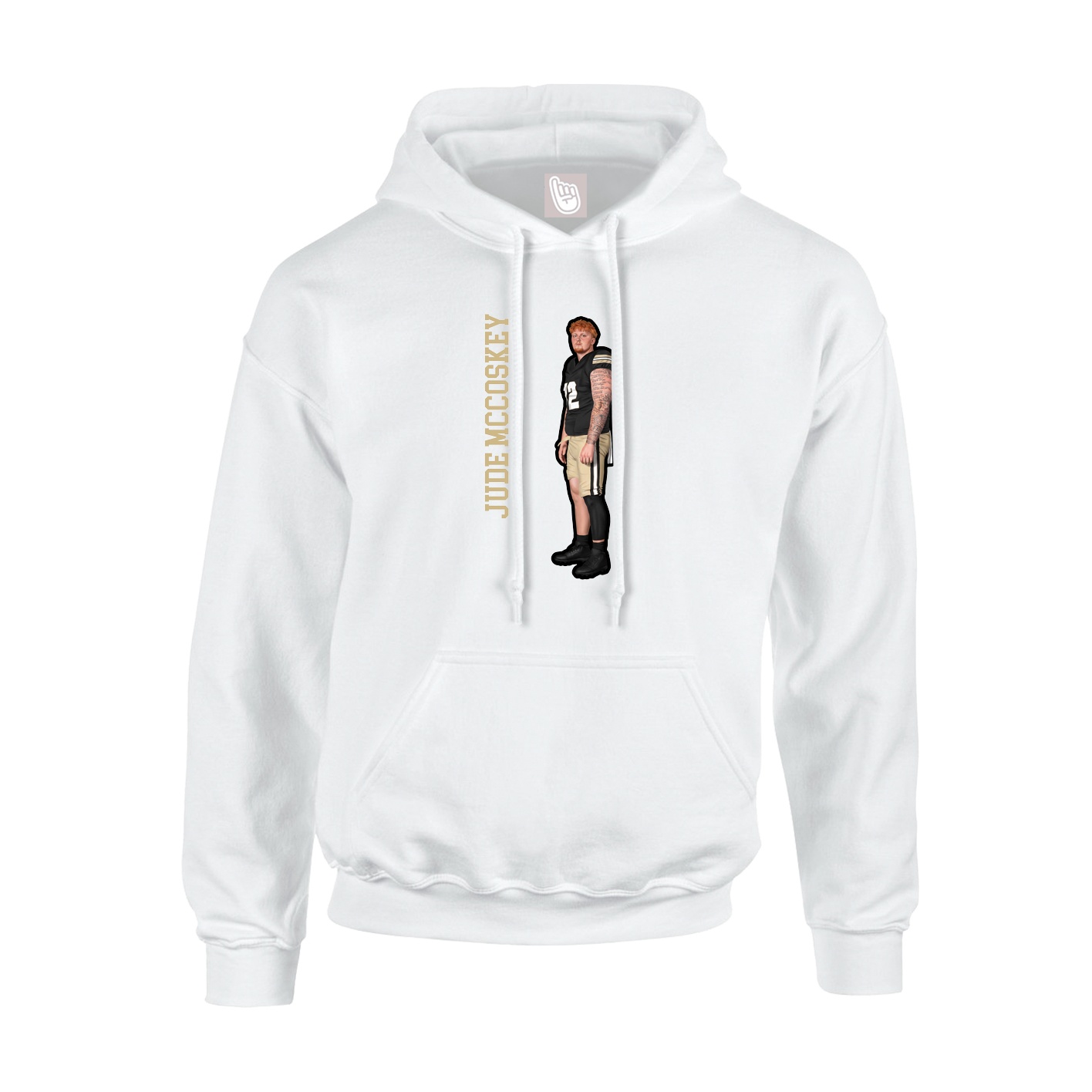 Hoodie — Name Vertical in White