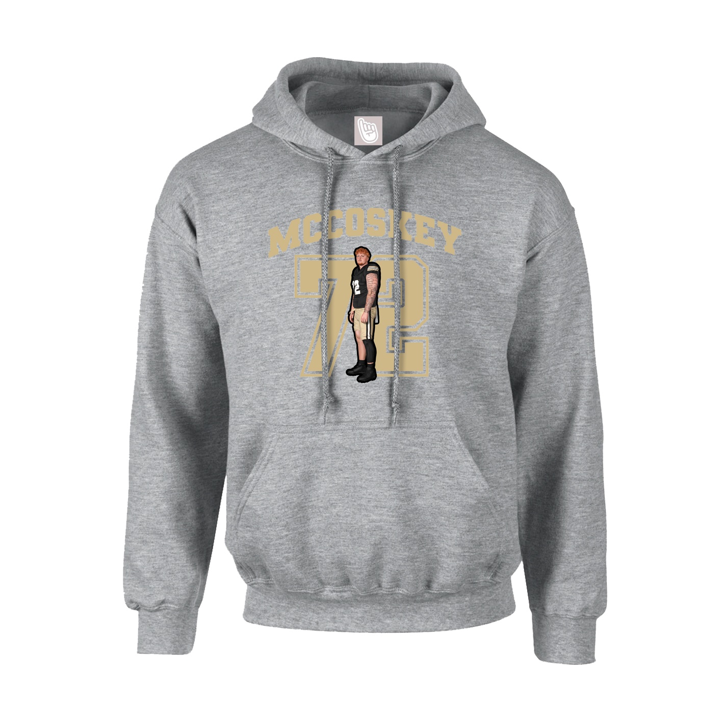 Youth Hoodie — Number in Grey