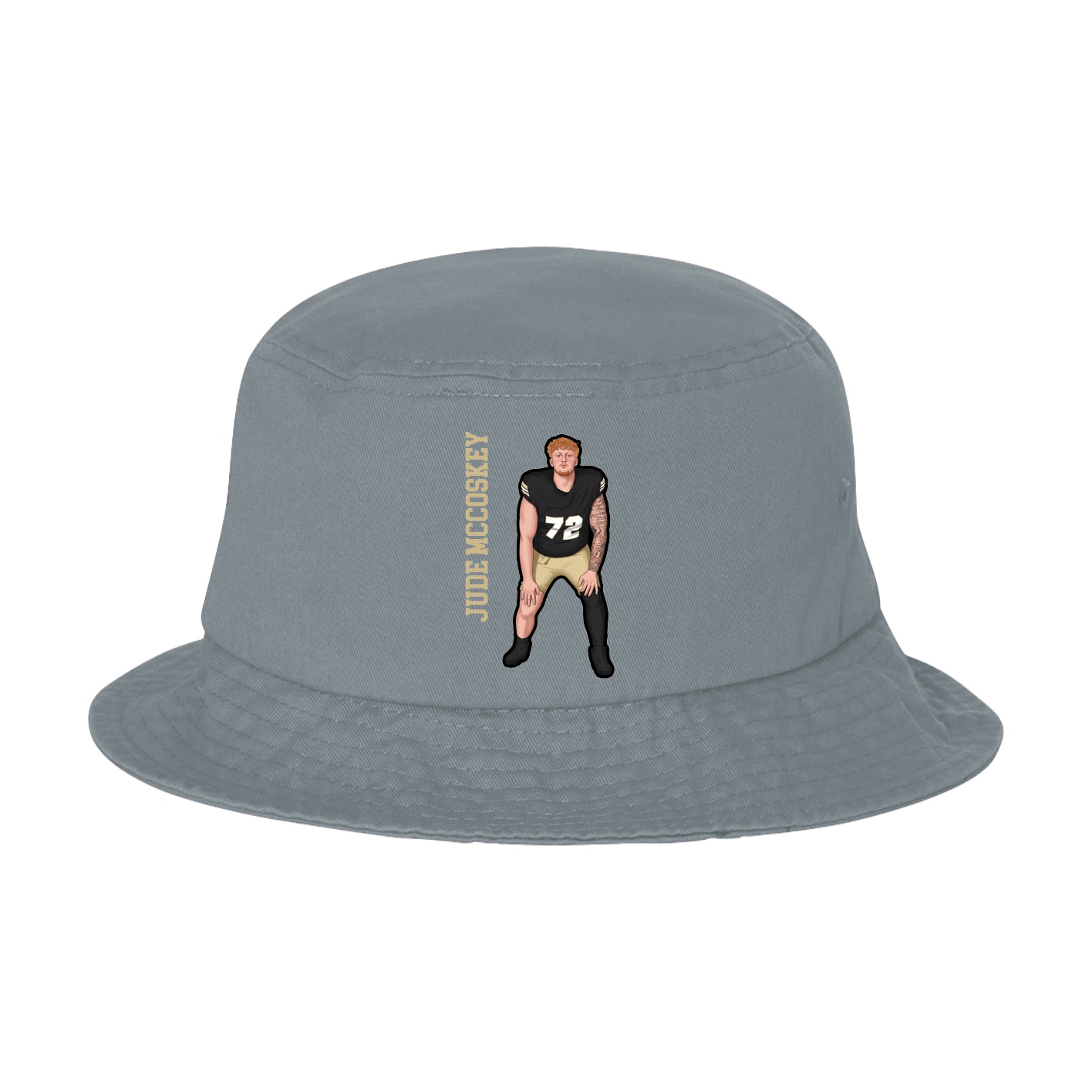 Bucket Cap — Name Vertical in Grey