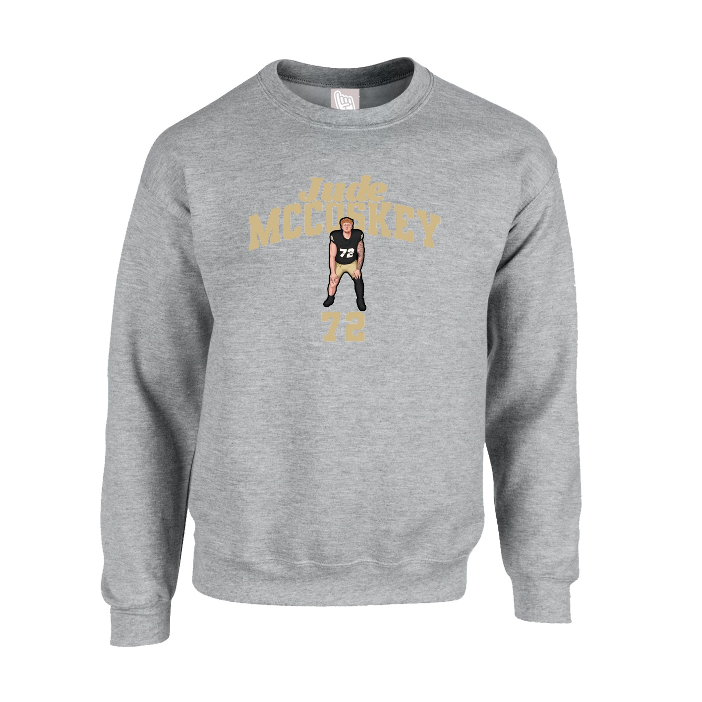 Fleece Crew — Signature Arch in Grey