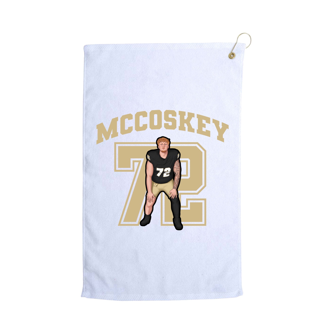 Golf Towel — Number in White