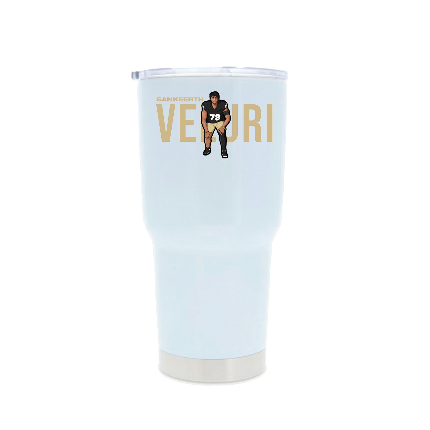 30oz Stainless Steel Tumbler — Player Name in White