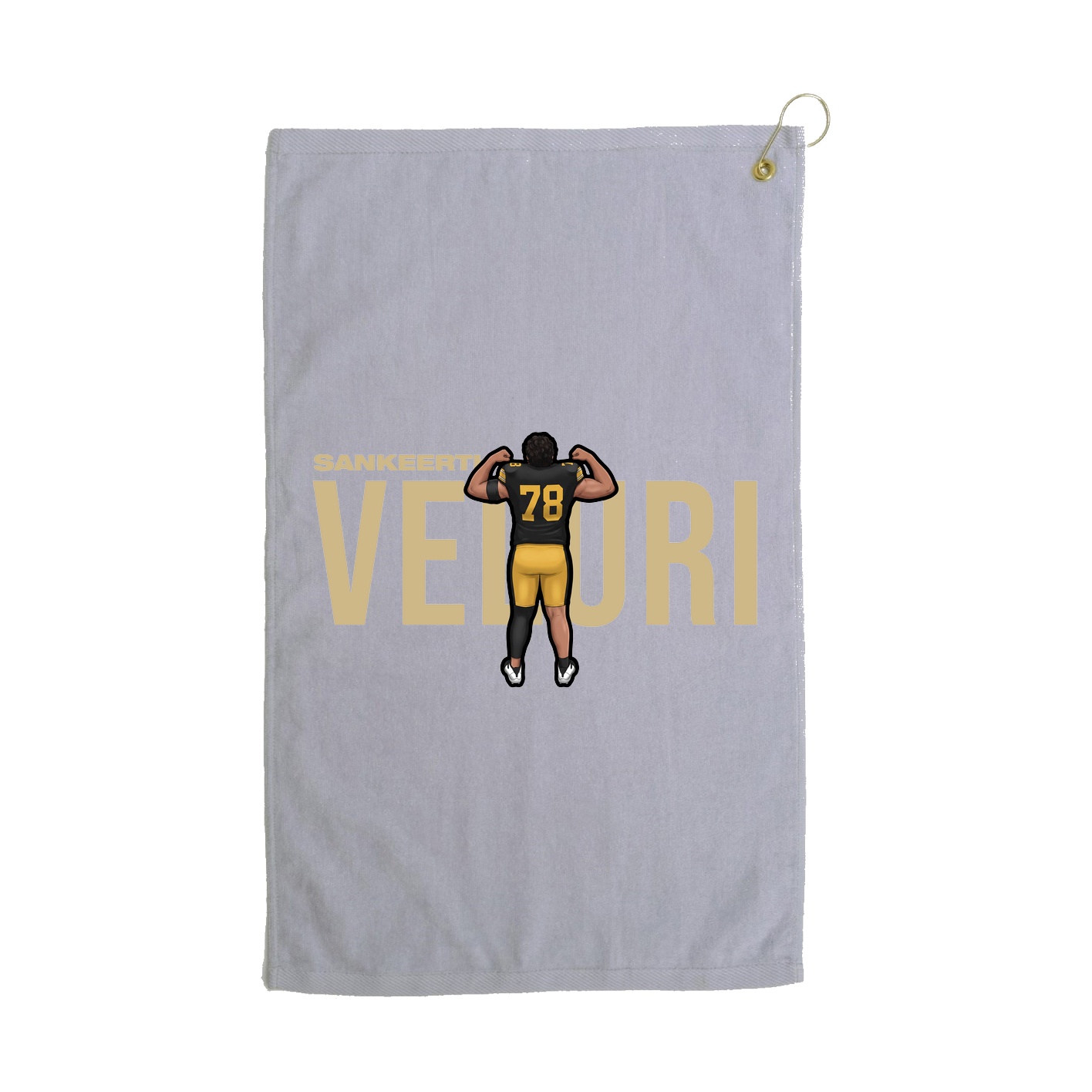 Golf Towel — Player Name in Grey