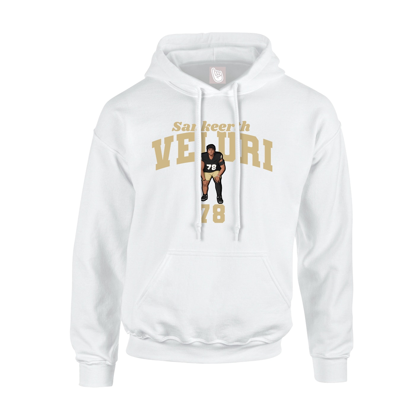 Youth Hoodie — Signature Arch in White