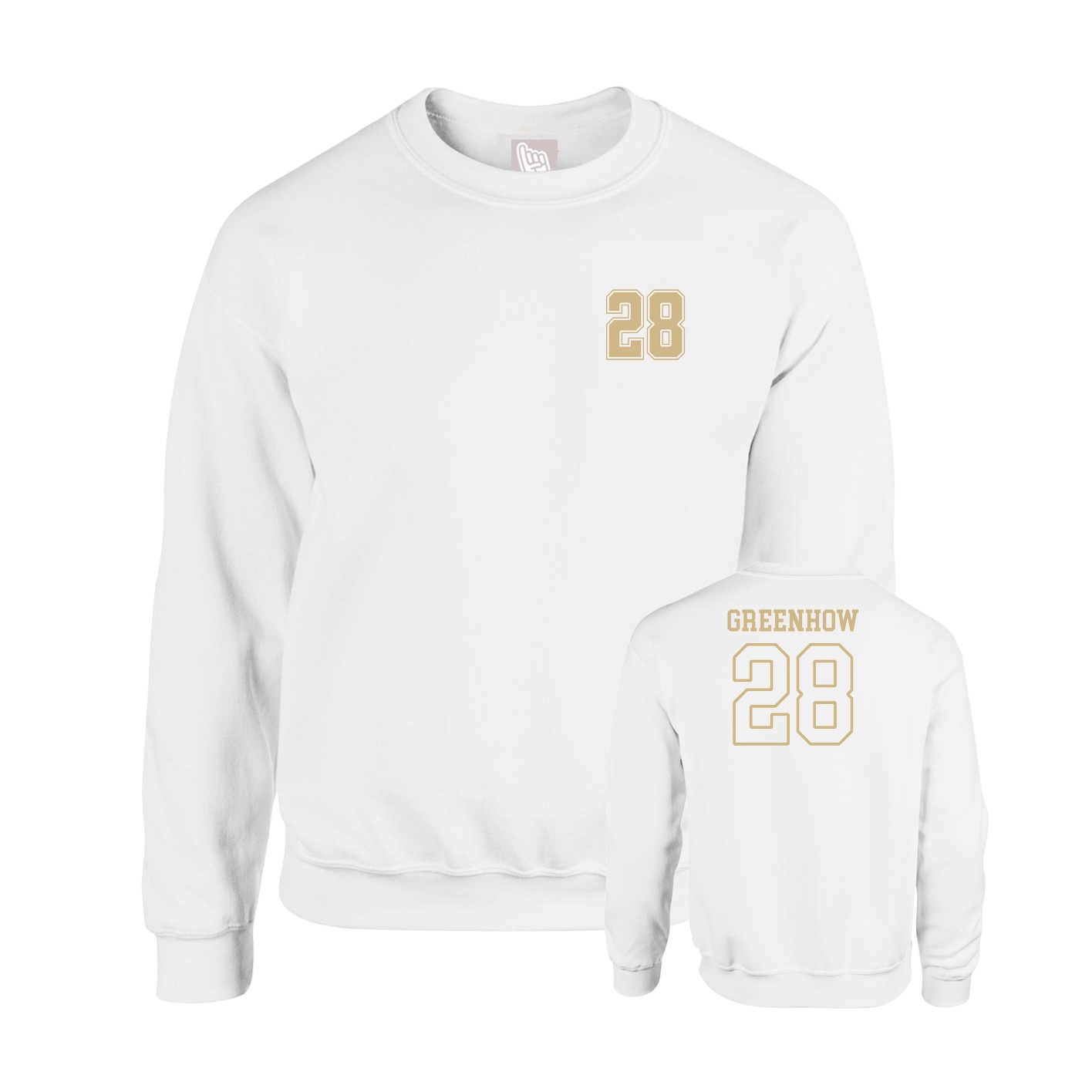 Fleece Crew — Chest Back in White
