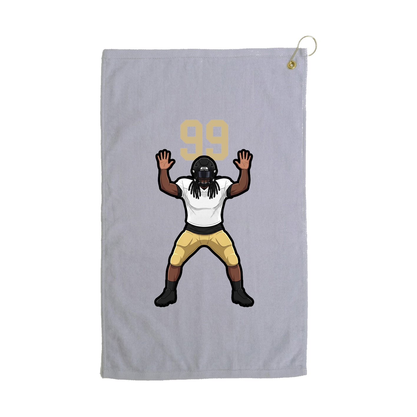 Golf Towel — Number Top in Grey