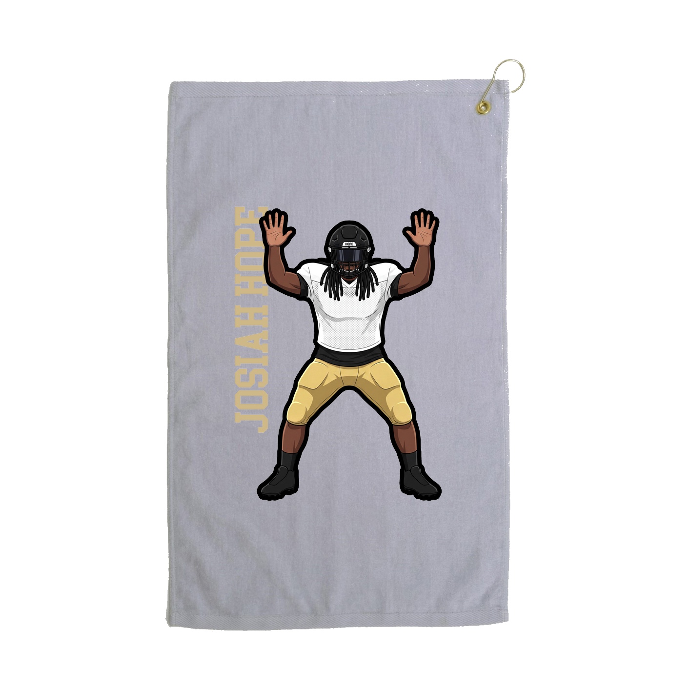 Golf Towel — Name Vertical in Grey