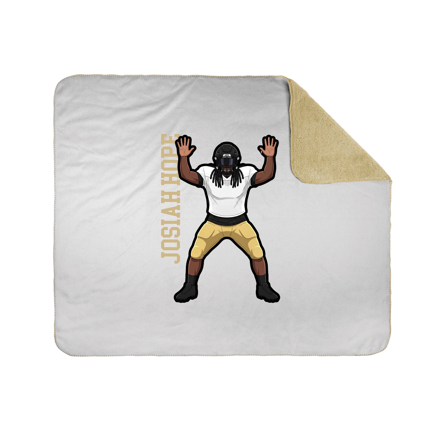 Throw Blanket — Name Vertical in White