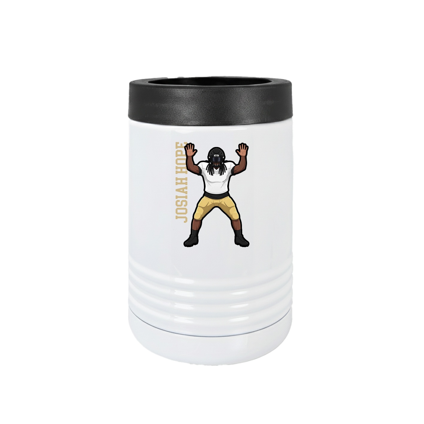 Beverage Holder — Name Vertical in White
