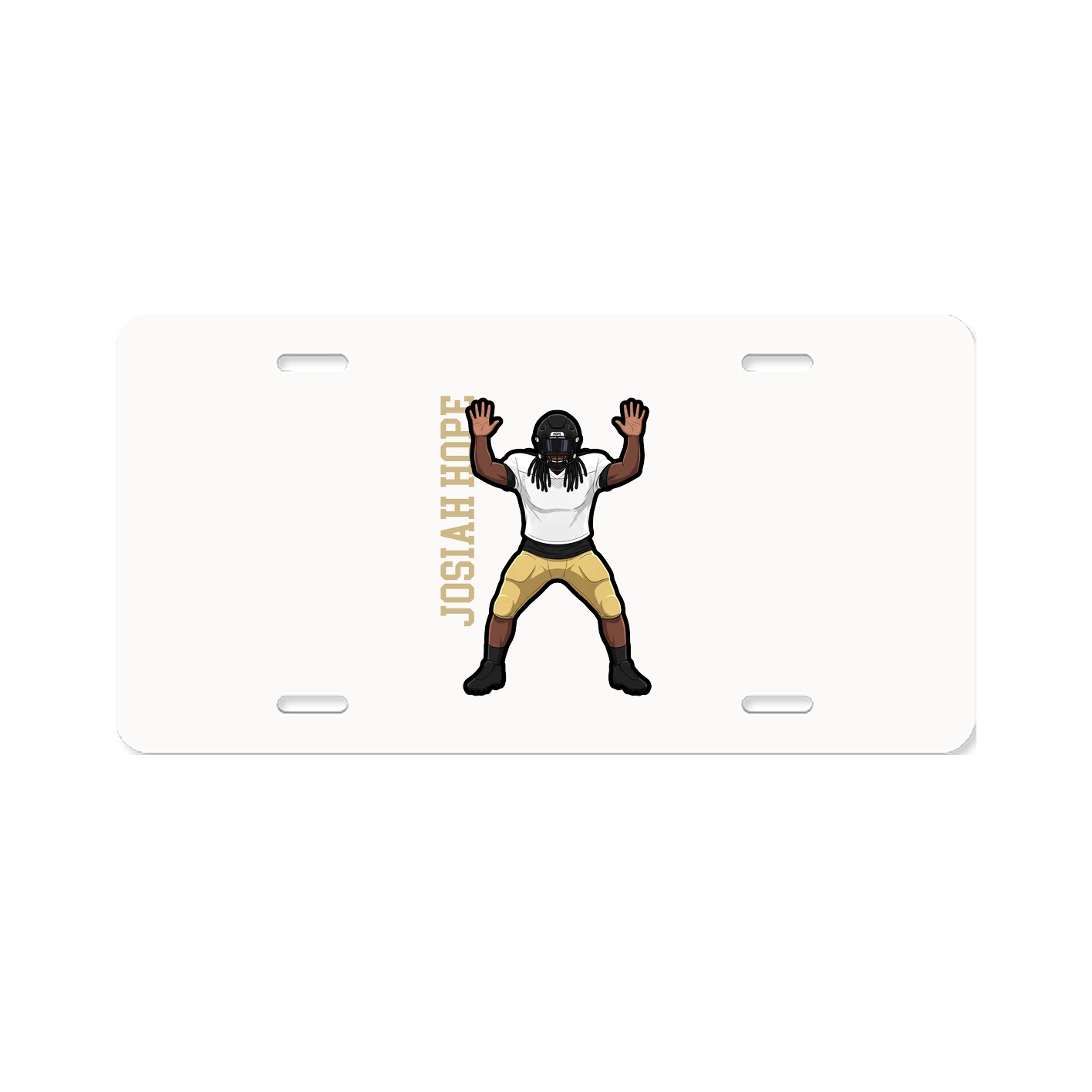 License Plate — Name Vertical in Classic