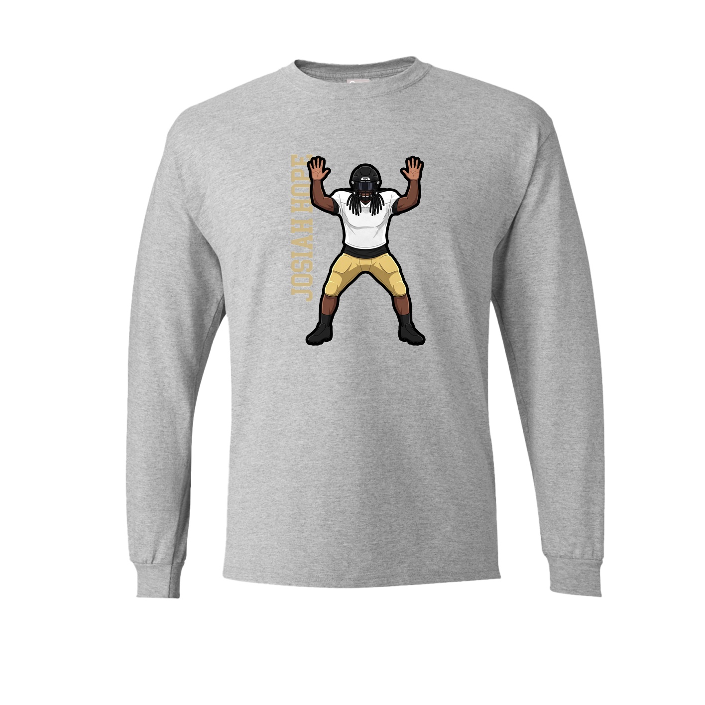 Long Sleeve Tee — Name Vertical in Grey