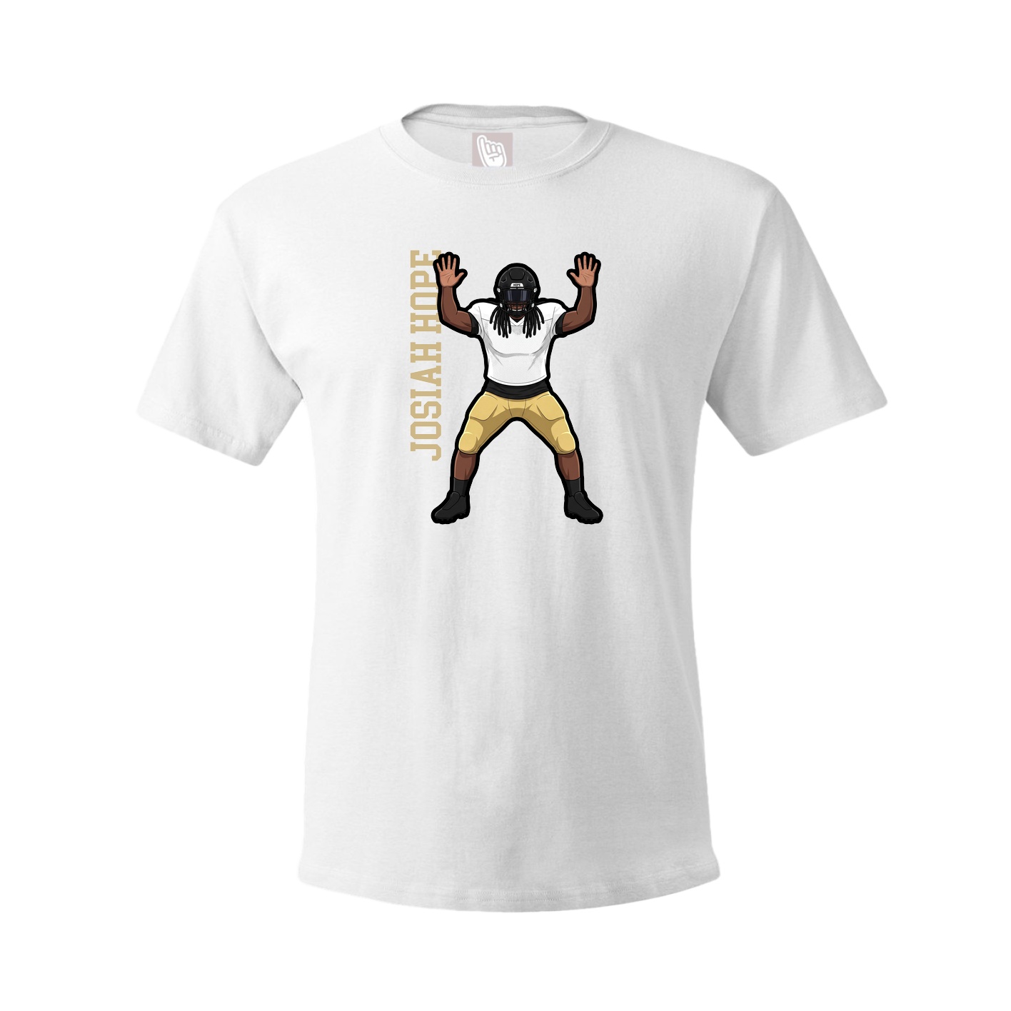 Youth Tee — Name Vertical in White