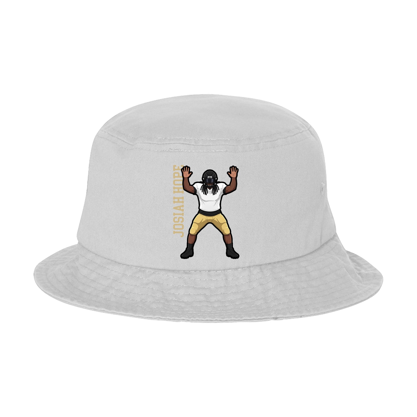Bucket Cap — Name Vertical in White
