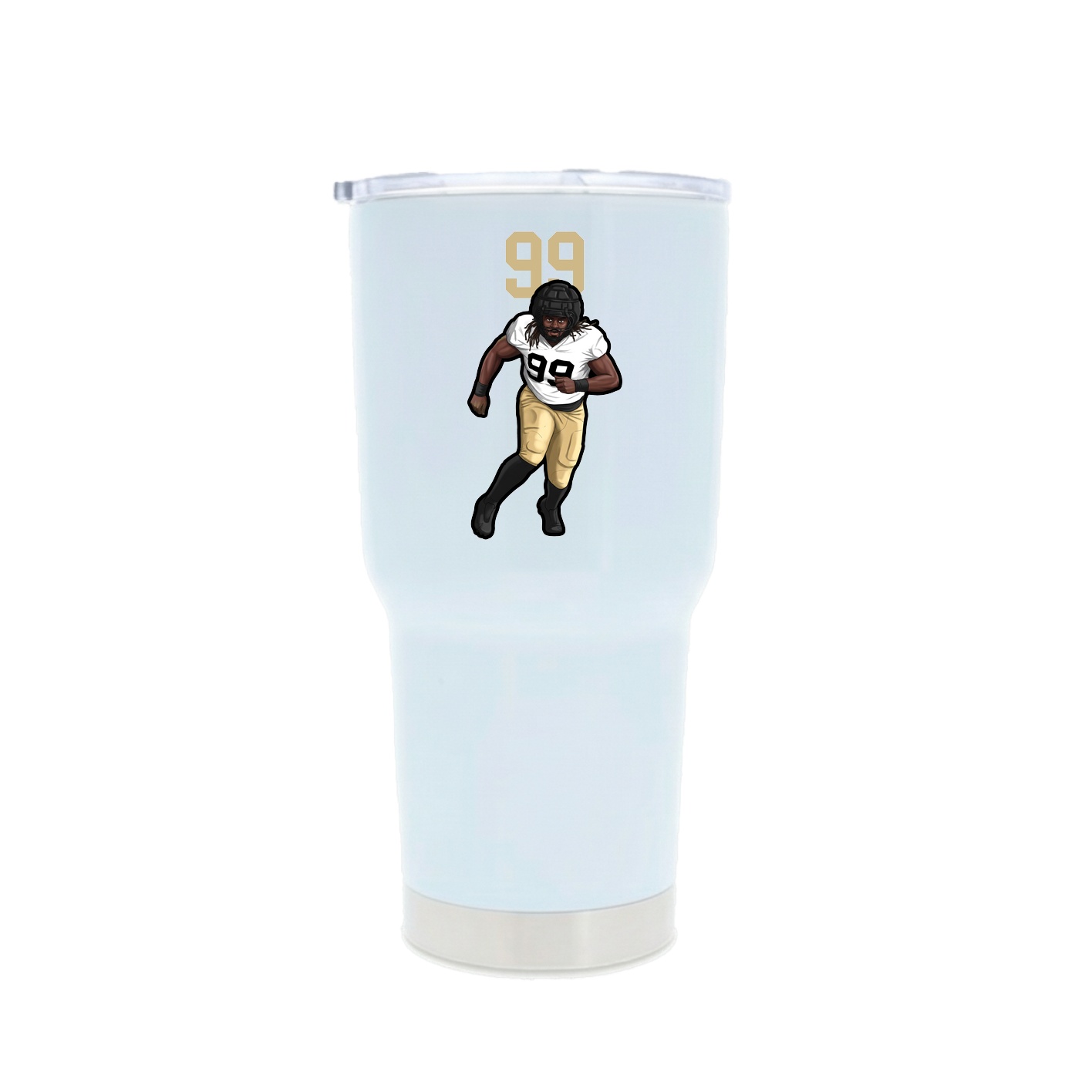 30oz Stainless Steel Tumbler — Number Top in White